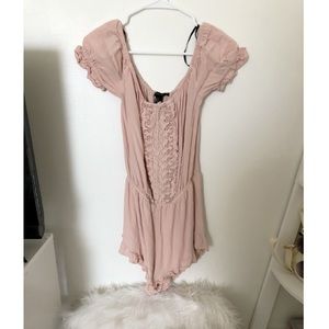 blush lace romper